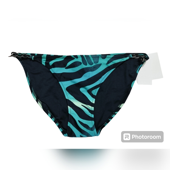 The collection animal print green black swimsuit bikini bottom size L - Picture 1 of 11